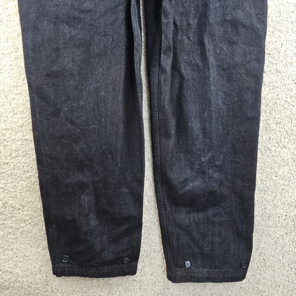 Marine Nationale Denim Overalls Cargo Bibs Jumpsuit Size Small Navy Reverse - Picture 13 of 13